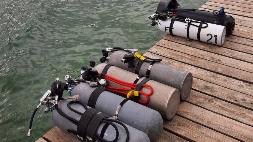 Sidemount felszerelés a Neufeld tónál